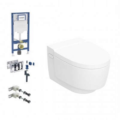 Geberit Duofix DuoFresh AquaClean Mera zestaw WC podtynkowy 6w1 toaleta myjąca wisząca spłukiwanie wirowe biała KeraTeck 73624 Geberit Duofix DuoFresh AquaClean Mera zestaw WC podtynkowy 6w1 toaleta myjąca wisząca spłukiwanie wirowe biała KeraTeck 73624