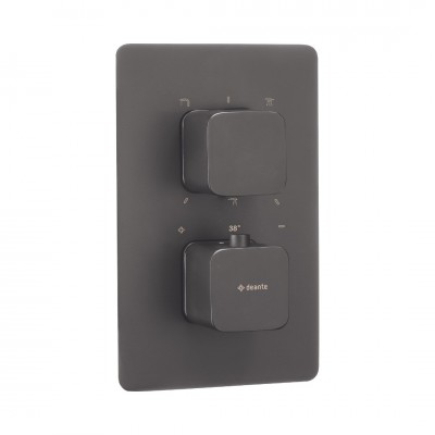 Deante Box bateria wannowo-prysznicowa podtynkowa termostatyczna titanium BXY_DECT