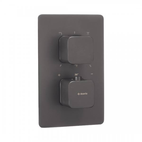 Deante Box bateria wannowo-prysznicowa podtynkowa termostatyczna titanium BXY_DECT