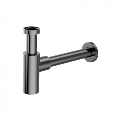 Aquagrif Minimalista syfon umywalkowy okrągły gun metal 400111225
