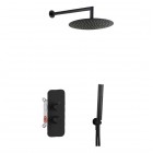 Aquagrif Urban zestaw prysznicowy podtynkowy deszczownica 25 cm czarny mat 19URBER23205