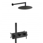 Aquagrif Urban zestaw prysznicowy podtynkowy deszczownica 25 cm czarny mat 19URBER23005