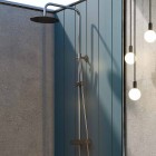 Aquagrif Urban Flow zestaw natryskowy ścienny deszczownica 25 cm gun metal 21UFR25UFD12