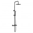 Aquagrif Urban Flow zestaw natryskowy termostatyczny ścienny deszczownica 25 cm gun metal 20UFR25NID12