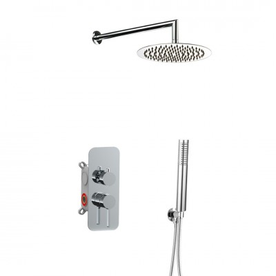 Aquagrif Urban Flow zestaw prysznicowy podtynkowy deszczownica 25 cm chrom 19URFER23602