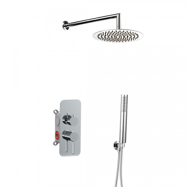 Aquagrif Urban Flow zestaw prysznicowy podtynkowy deszczownica 25 cm chrom 19URFER23602