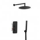 Aquagrif Urban Flow zestaw prysznicowy podtynkowy deszczownica 25 cm czarny mat 19URFER23605