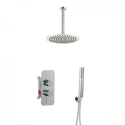 Aquagrif Urban Flow zestaw prysznicowy podtynkowy deszczownica 25 cm chrom 19URFER23702