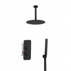 Aquagrif Urban Flow zestaw prysznicowy podtynkowy deszczownica 25 cm czarny mat 19URFER23705