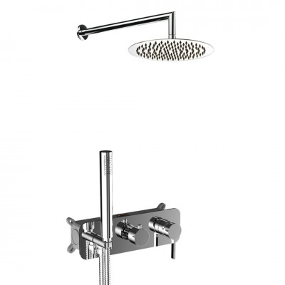 Aquagrif Urban Flow zestaw prysznicowy podtynkowy deszczownica 25 cm chrom 19URFER23402