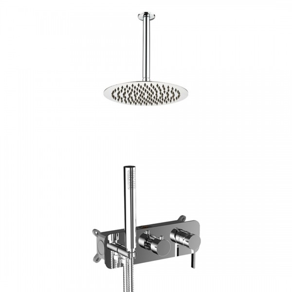 Aquagrif Urban Flow zestaw prysznicowy podtynkowy deszczownica 25 cm chrom 19URFER23502