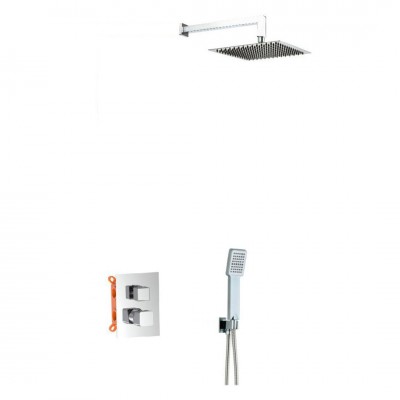 Aquagrif QB zestaw prysznicowy podtynkowy deszczownica 25 cm chrom 19QBEEC20502