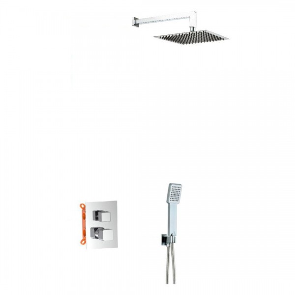 Aquagrif QB zestaw prysznicowy podtynkowy deszczownica 25 cm chrom 19QBEEC20502