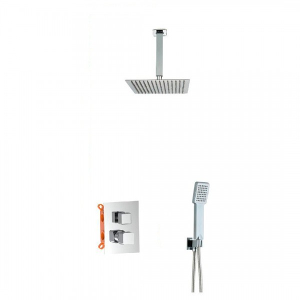 Aquagrif QB zestaw prysznicowy podtynkowy deszczownica 25 cm chrom 19QBEEC20402