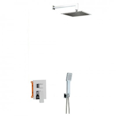 Aquagrif Delta zestaw prysznicowy podtynkowy deszczownica 25 cm chrom 19DELEC20502