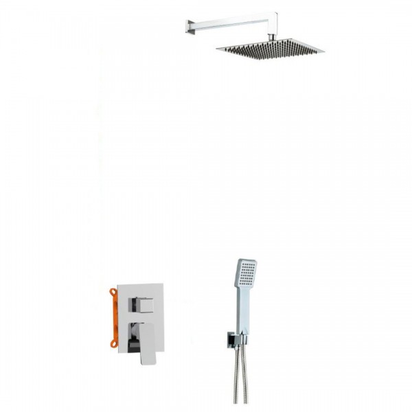 Aquagrif Delta zestaw prysznicowy podtynkowy deszczownica 25 cm chrom 19DELEC20502