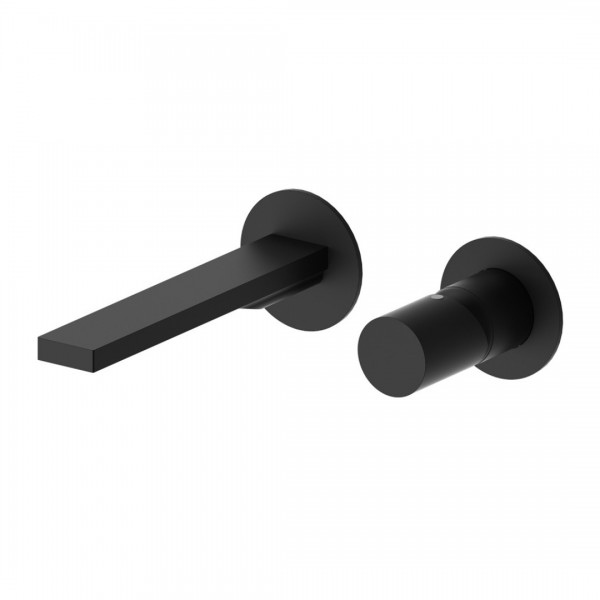 Aquagrif Tube bateria umywalkowa podtynkowa wylewka 20,3 cm czarny mat 01TUR160NG