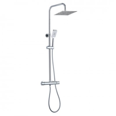 Aquagrif Tube zestaw natryskowy ścienny deszczownica 25 cm chrom 21NIC25TUA02