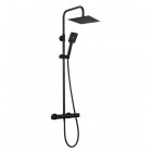 Aquagrif Tube zestaw natryskowy ścienny deszczownica 25 cm czarny mat 21NIC25TUA05