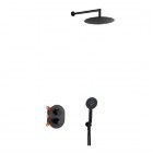 Aquagrif Tube zestaw prysznicowy podtynkowy deszczownica 25 cm czarny mat 19TUBER20805