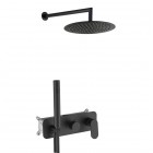 Aquagrif Beta zestaw prysznicowy podtynkowy deszczownica 25 cm czarny mat 19BETER24105