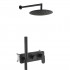 Aquagrif Beta zestaw prysznicowy podtynkowy deszczownica 25 cm czarny mat 19BETER24105