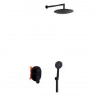 Aquagrif Beta zestaw prysznicowy podtynkowy deszczownica 25 cm czarny mat 19BETER20805