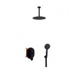 Aquagrif Beta zestaw prysznicowy podtynkowy deszczownica 25 cm czarny mat 19BETER21705