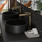 Aquagrif Alpha bateria umywalkowa wysoka stojąca złoty szczotkowany 01ALP120OC