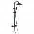 Aquagrif Alpha zestaw natryskowy ścienny deszczownica 25 cm czarny mat 21NITC25ALA05