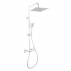Aquagrif Alpha zestaw natryskowy ścienny deszczownica 25 cm biały mat 21NITC25ALA03