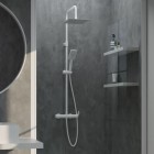 Aquagrif Alpha zestaw natryskowy ścienny deszczownica 25 cm biały mat 21NITC25ALA03