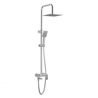 Aquagrif Alpha zestaw wannowy ścienny deszczownica 25 cm nikiel satynowy 21NITC25ASB11