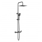 Aquagrif Alpha zestaw natryskowy ścienny deszczownica 25 cm gun metal 21NITC25ALA12