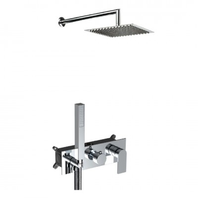 Aquagrif Alpha zestaw prysznicowy podtynkowy deszczownica 25 cm chrom 19ALPEC23802
