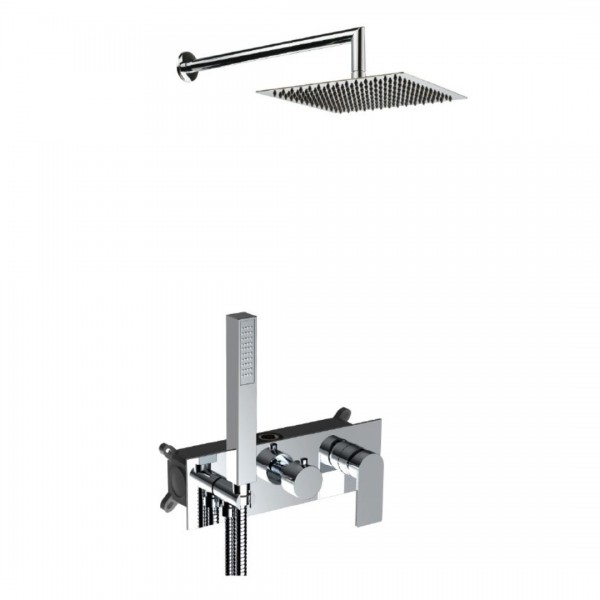 Aquagrif Alpha zestaw prysznicowy podtynkowy deszczownica 25 cm chrom 19ALPEC23802