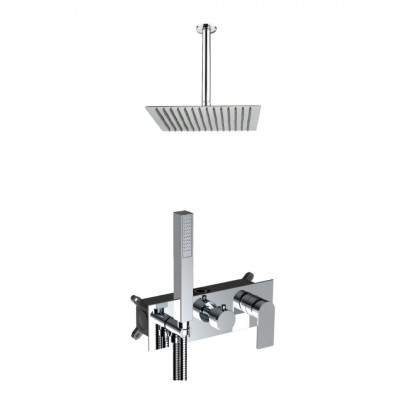 Aquagrif Alpha zestaw prysznicowy podtynkowy deszczownica 25 cm chrom 19ALPEC23702