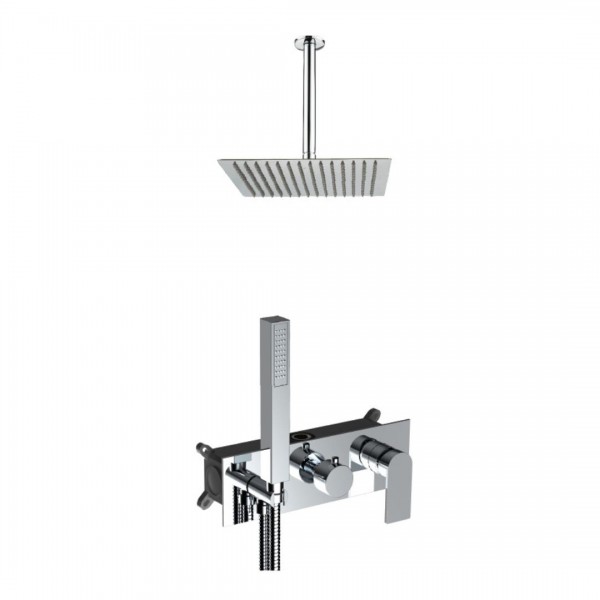 Aquagrif Alpha zestaw prysznicowy podtynkowy deszczownica 25 cm chrom 19ALPEC23702