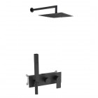 Aquagrif Alpha zestaw prysznicowy podtynkowy deszczownica 25 cm czarny mat 19ALPEC23805