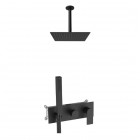 Aquagrif Alpha zestaw prysznicowy podtynkowy deszczownica 25 cm czarny mat 19ALPEC23705