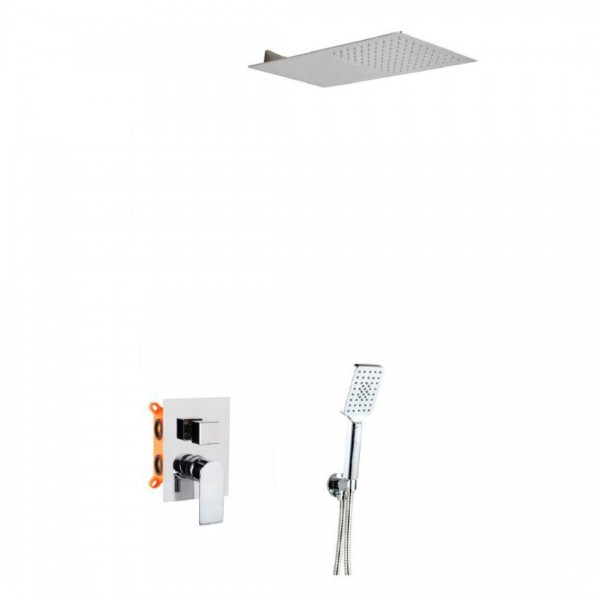 Aquagrif Alpha zestaw prysznicowy podtynkowy deszczownica 19 cm chrom 19ALPEC22002