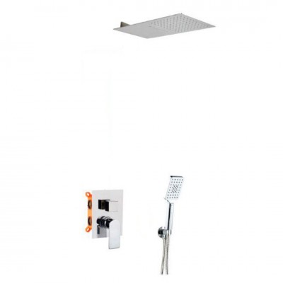 Aquagrif Alpha zestaw prysznicowy podtynkowy deszczownica 19 cm chrom 19ALPEC31902