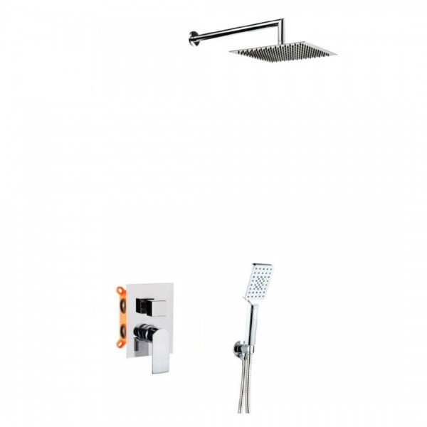 Aquagrif Alpha zestaw prysznicowy podtynkowy deszczownica 25 cm chrom 19ALPEC21602