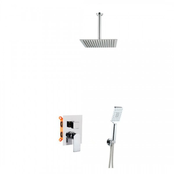 Aquagrif Alpha zestaw prysznicowy podtynkowy deszczownica 25 cm chrom 19ALPEC21802