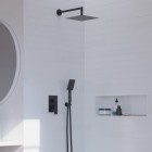 Aquagrif Alpha zestaw prysznicowy podtynkowy deszczownica 25 cm czarny mat 19ALPEC20805