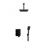 Aquagrif Alpha zestaw prysznicowy podtynkowy deszczownica 25 cm czarny mat 19ALPEC21805