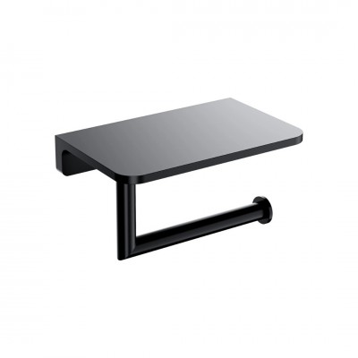 Omnires Modern Project uchwyt na papier toaletowy z półką czarny mat MP60511BL