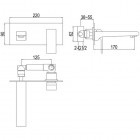 Kohlman Saxo bateria umywalkowa podtynkowa 2-otworowa wylewka 17 cm QW185S