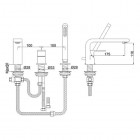 Kohlman Saxo bateria wannowa 3-otworowa