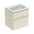 Geberit iCon Slim umywalka z szafką 60 cm wisząca szary piaskowy połysk/szary piaskowy mat 502.335.JL.1